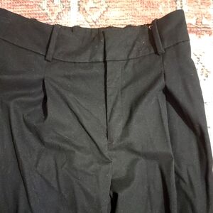 Classic Black Trousers, Wide Leg, Heavy Knit With Pleats